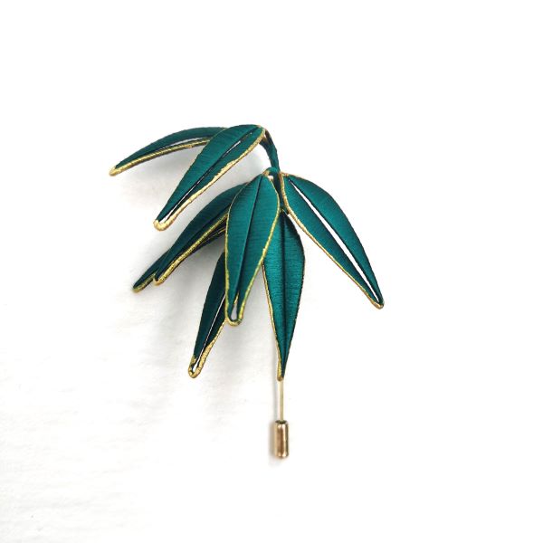 Chanhua Bamboo Brooch - Dark Green