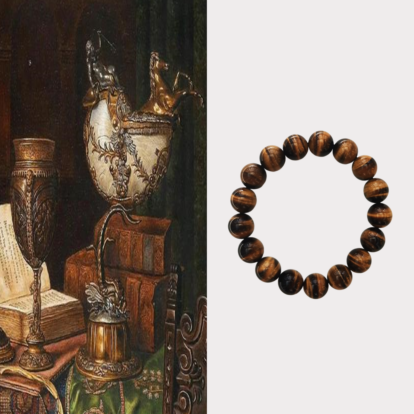 Yellow Tiger Eye Stone Bracelet 12mm