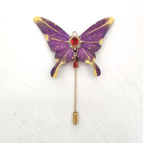 Ronghua Butterfly Brooch - Purple