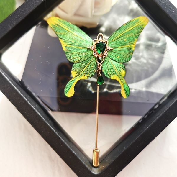 Ronghua Butterfly Brooch - Green