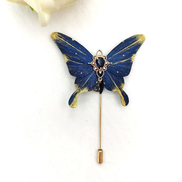 Ronghua Butterfly Brooch - Blue