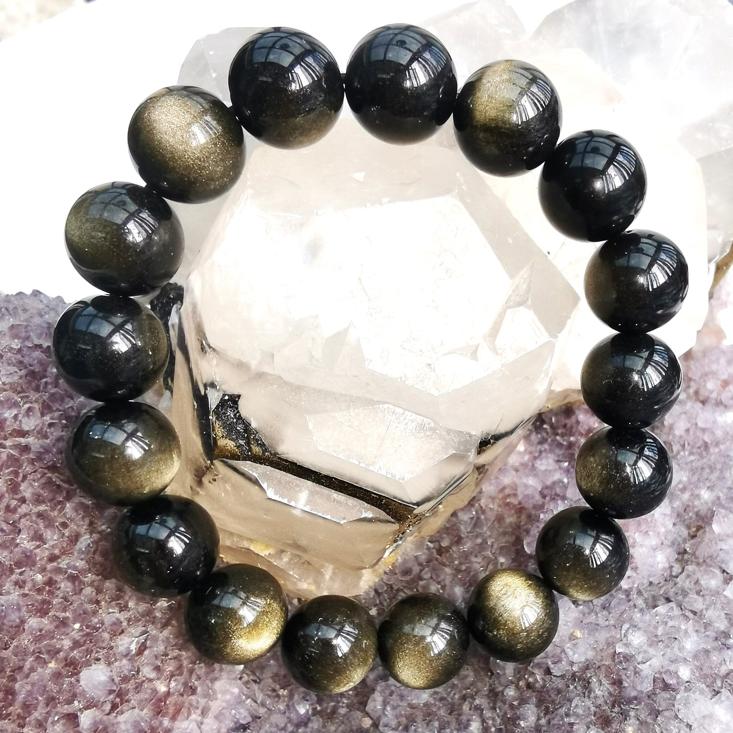 Gold Obsidian Bracelet 12mm