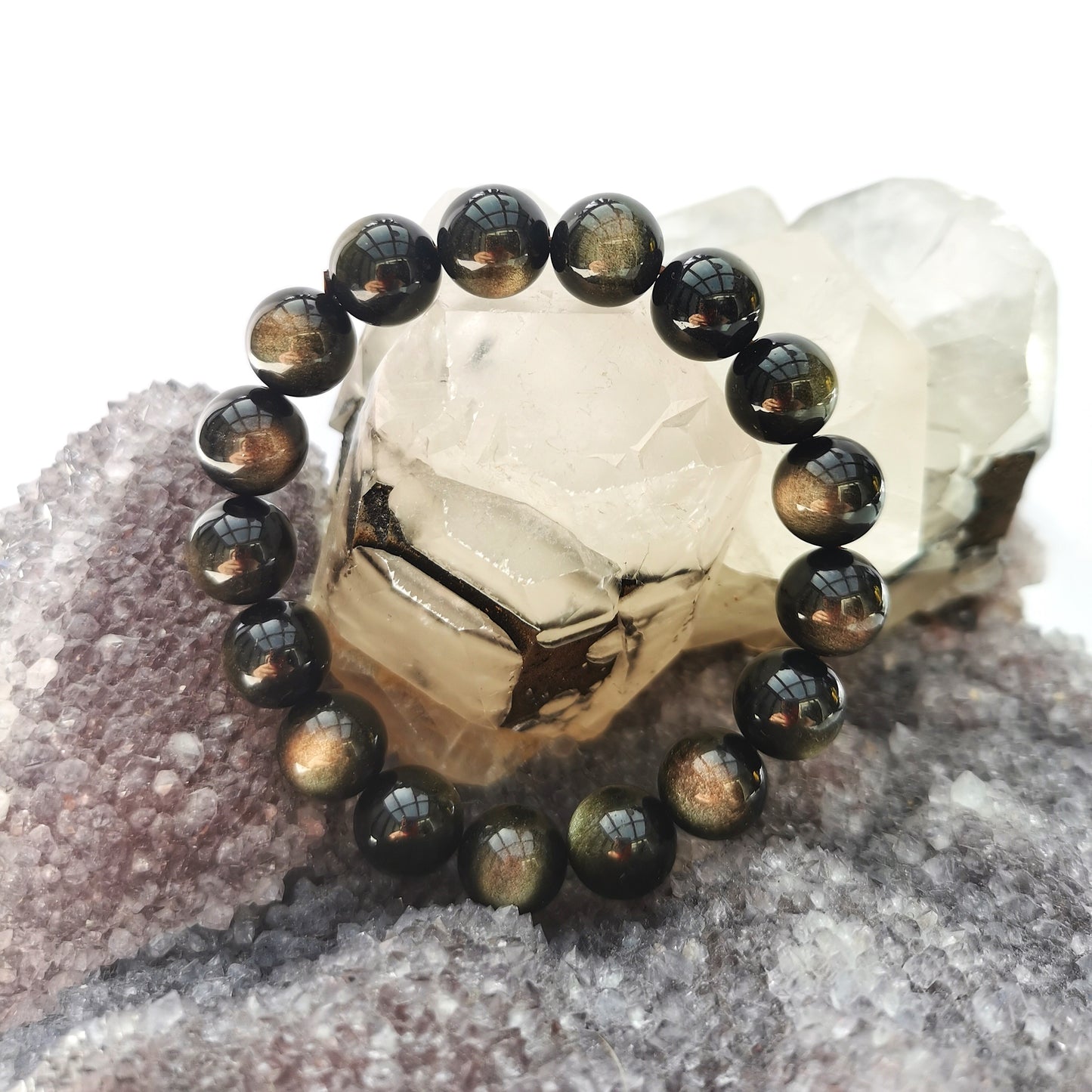 Gold Obsidian Bracelet 12mm