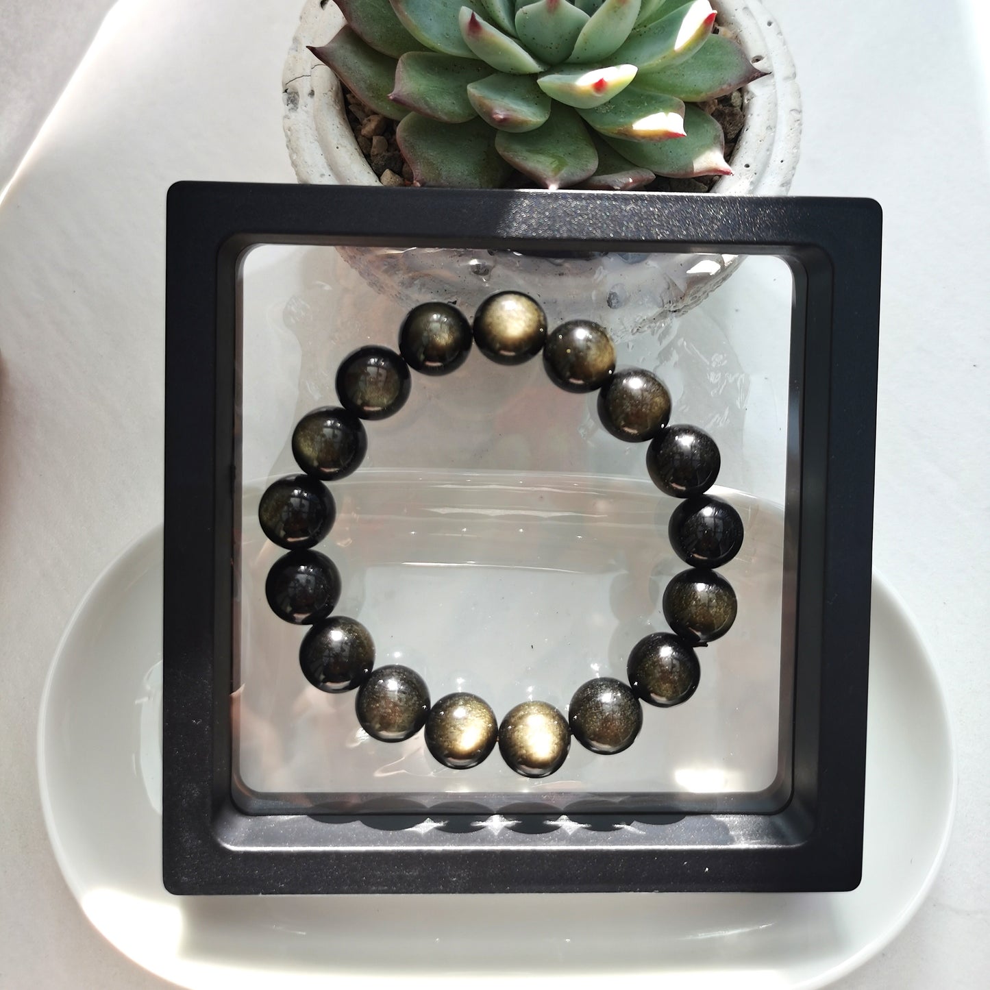 Gold Obsidian Bracelet 12mm