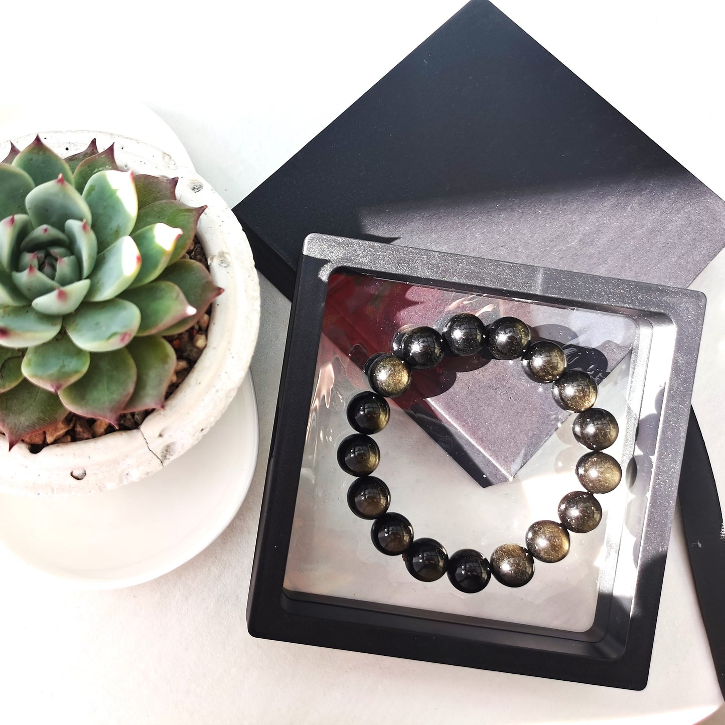 Gold Obsidian Bracelet 12mm