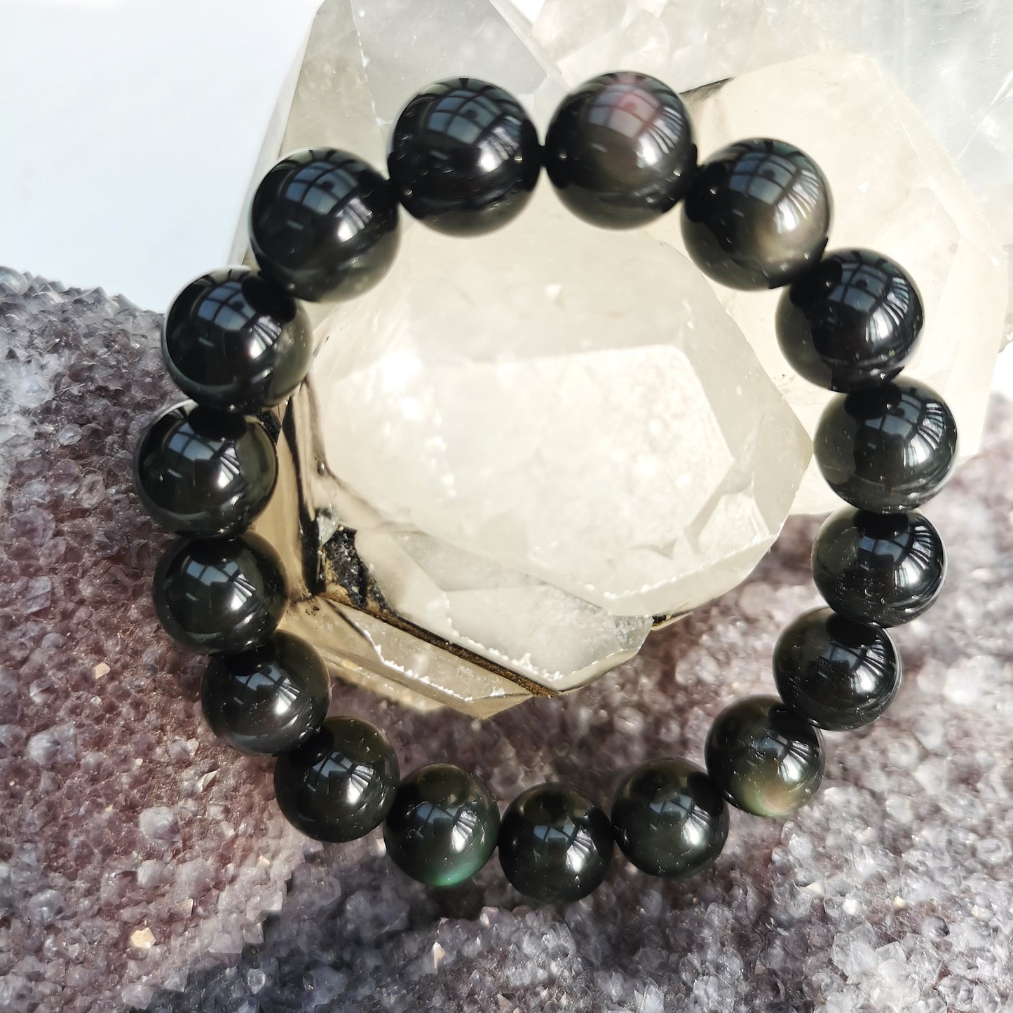 Rainbow Obsidian Bracelet 12mm