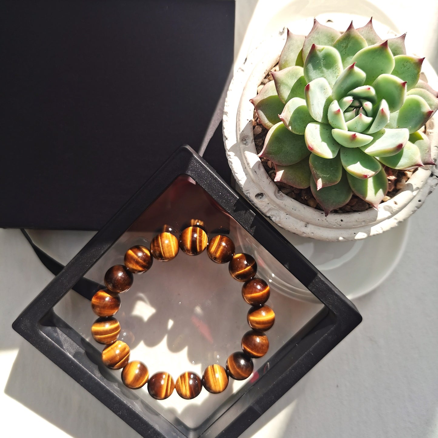 Yellow Tiger Eye Stone Bracelet 12mm