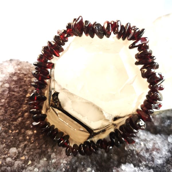 Natural Garnet Bracelet Row Stone Shape 2mm