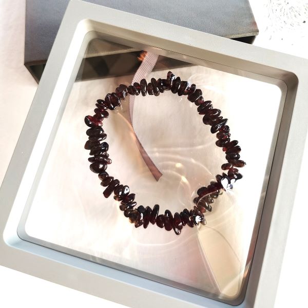 Natural Garnet Bracelet Row Stone Shape 2mm