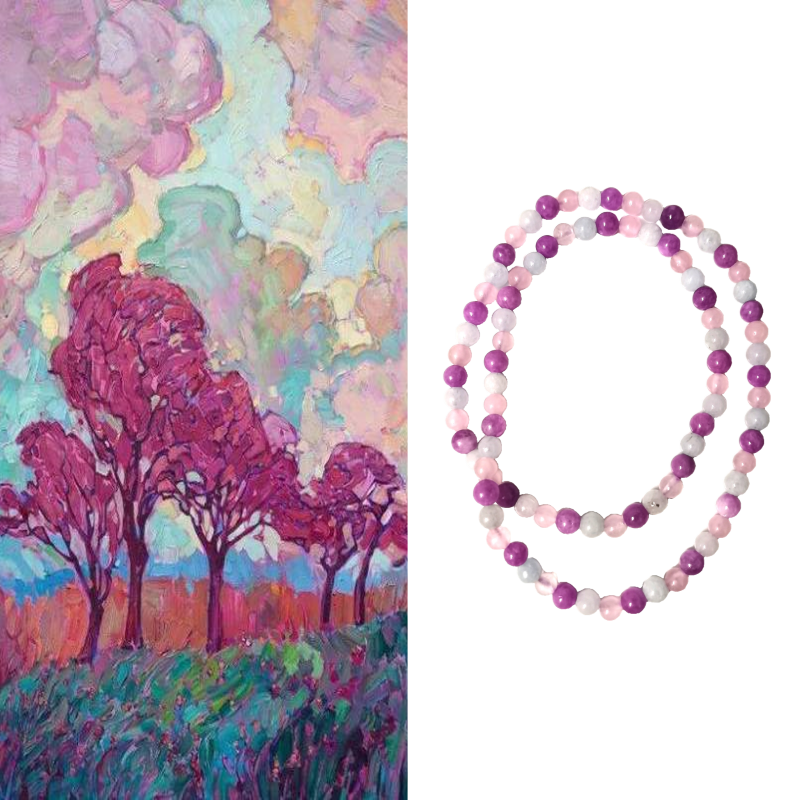 Chalcedony Necklace/Bracelet 4mm Purple