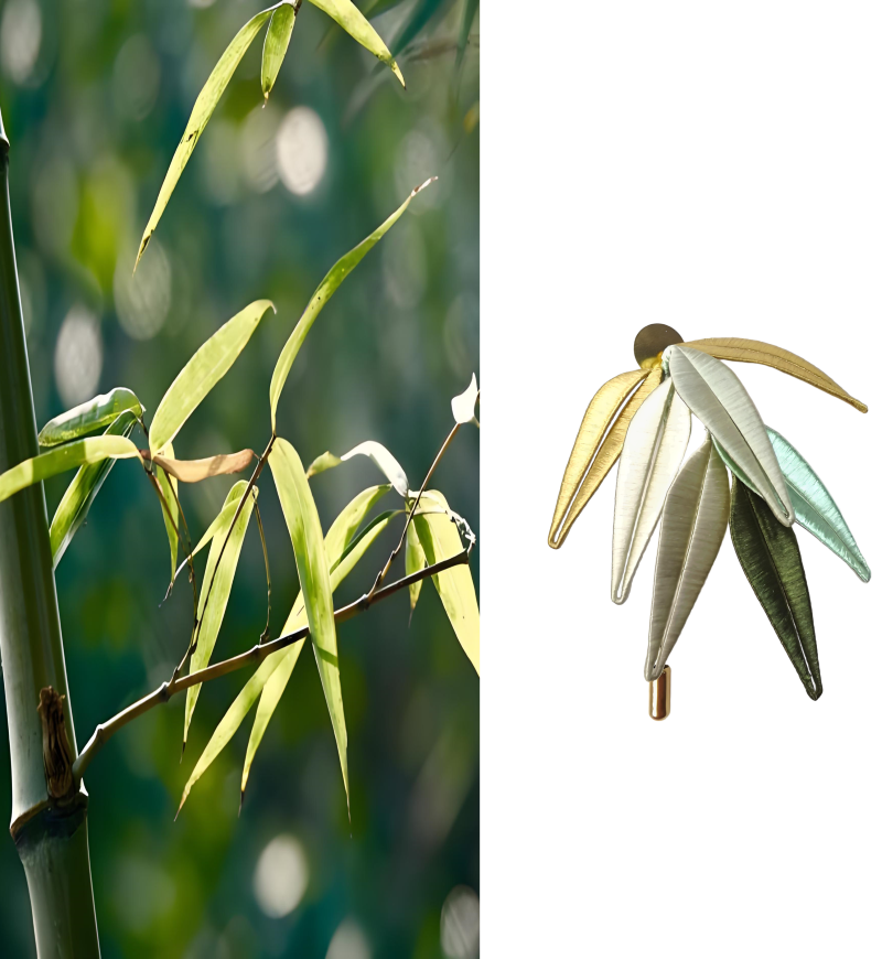 Chanhua Bamboo Brooch - Light Green