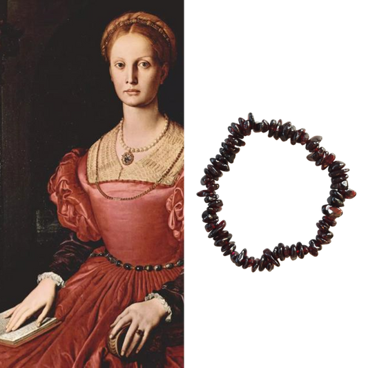 Natural Garnet Bracelet Row Stone Shape 2mm