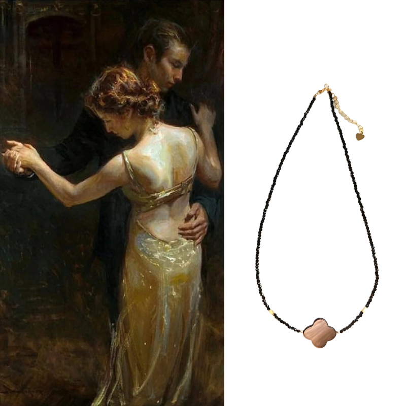 Pearl Necklace Four-leaf Clover